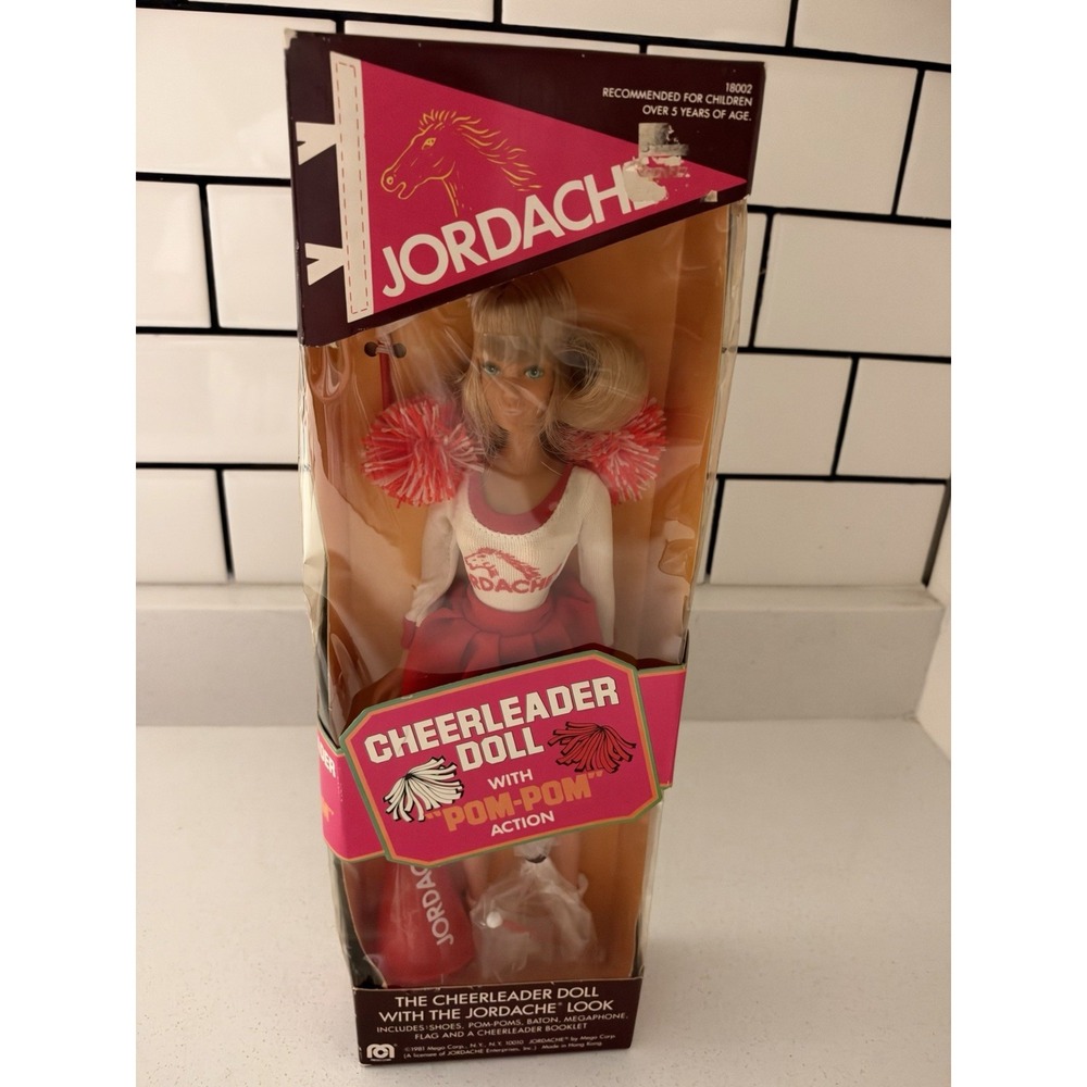 Vintage 1981 Jordache Cheerleader Doll NFRB Pom-Poms & Accessories Mego Corp